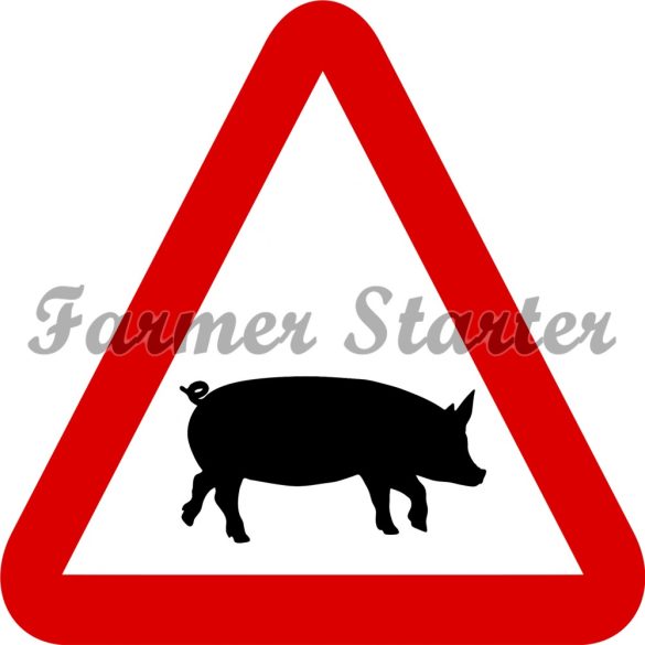 Signboard with Pig Pattern