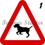 Signboard with Dog Pattern