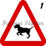 Signboard with Dog Pattern