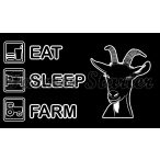 EAT-SLEEP-FARM matrica - kecske mintával