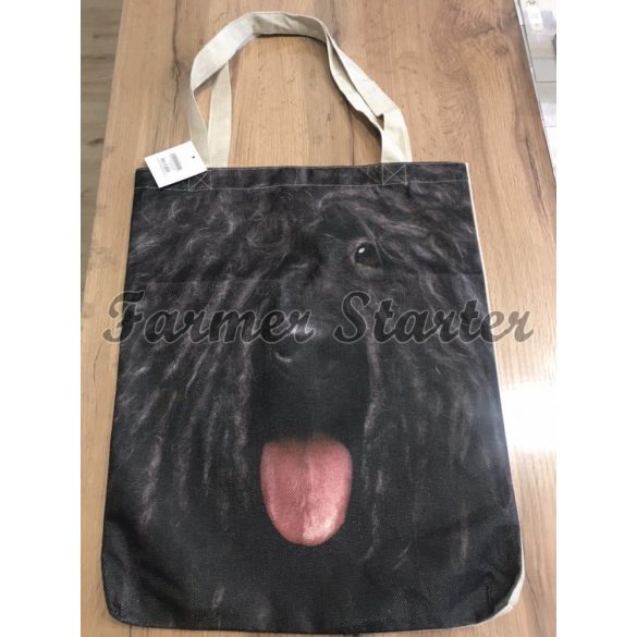 Large canvas-style bag - Puli dog pattern 