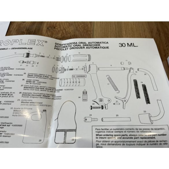 Gyógyszeradagoló drencspisztoly automata 30 ml - Europlex 
