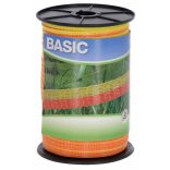 BASIC villanypásztor szalag, 250m, 10mm, citrom-narancs, 11ohm/m, 60 kg
