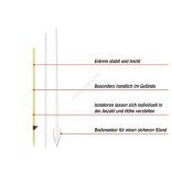 Üvegszálas Villanypásztor tartóoszlop sárga 124cm/12mm egy taposófüllel 10db/csomag WZ