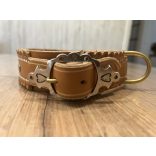 Bőr nyakörv acél csattal – terelőkutya, pumi, puli, mudi