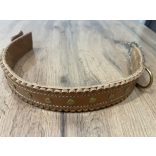 Bőr nyakörv acél csattal – terelőkutya, pumi, puli, mudi