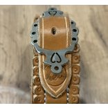 Bőr nyakörv acél csattal – terelőkutya, pumi, puli, mudi