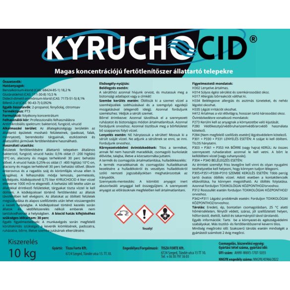 KyruchoCID állattartó telepi fertőtlenítőszer koncentrátum (0,5 - 1%)