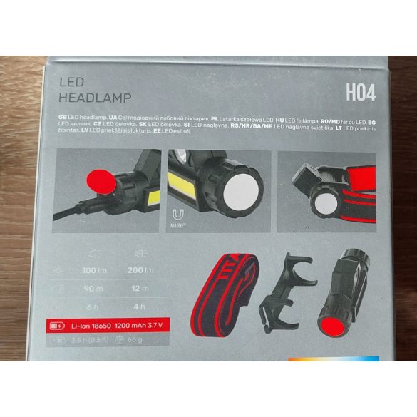 Fejlámpa LED – akkumulátoros – Állítható fénysugár