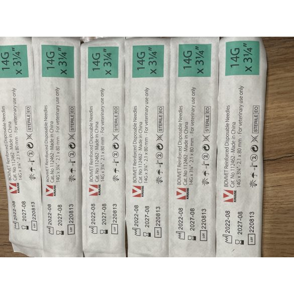 Sertés vérvételi tű, haszonállat 14G x 3 1/4