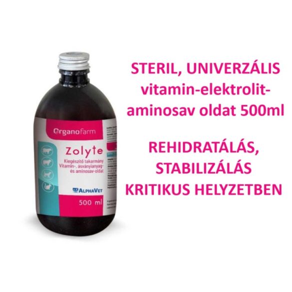 ZOLYTE STERIL Vitamin- ásványianyag- és aminosav-oldat 500 ml