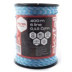   SKYFALL 400 villanypásztor vezeték, 400m, 4mm, 0,15ohm/m, 200 kg, kék-fehér