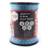 SKYFALL 400 villanypásztor vezeték, 400m, 4mm, 0,15ohm/m, 200 kg, kék-fehér