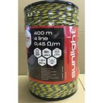   Sunlight villanypásztor vezeték, 400m, 4 mm, 0,45ohm/m, 250 kg sárga-fekete