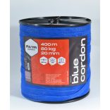 BLUE CORDON 2.0 villanypásztor jelölőszalag, fémszálak nélkül, 400m, 20mm, 80 kg