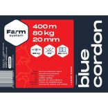BLUE CORDON 2.0 villanypásztor jelölőszalag, fémszálak nélkül, 400m, 20mm, 80 kg